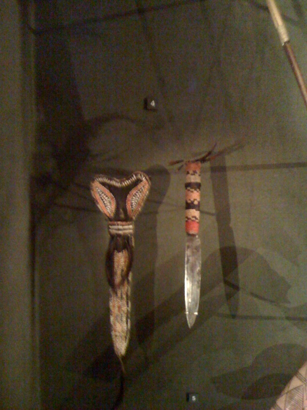 Lenape knife and sheath, porcupine quills