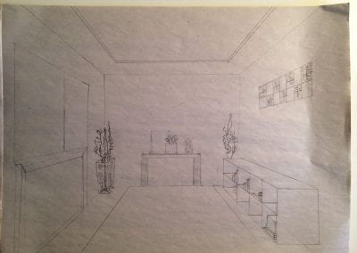 5th grade – Single-point perspective room drawings