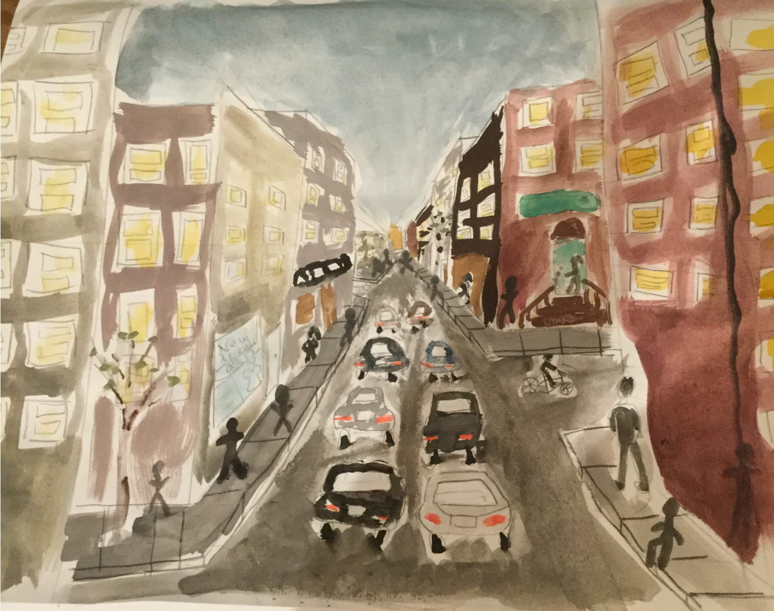 5th grade – CJK5 Single point perspective street drawings
