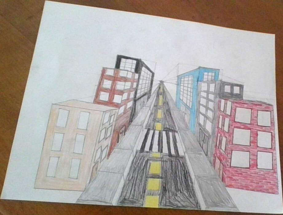5th grade – DJM5 Single point perspective street drawings